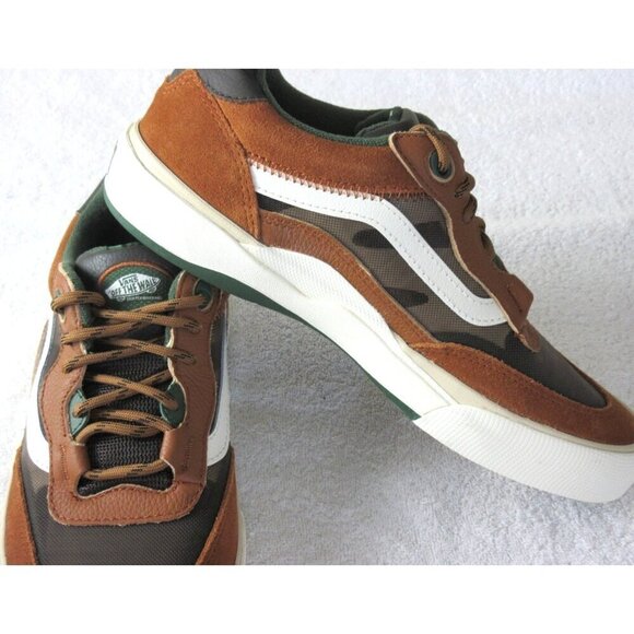 Vans Men\'s Wayvee Ginger Root Brown Green Suede Mesh Skate Shoes Sizes NIB main image 5